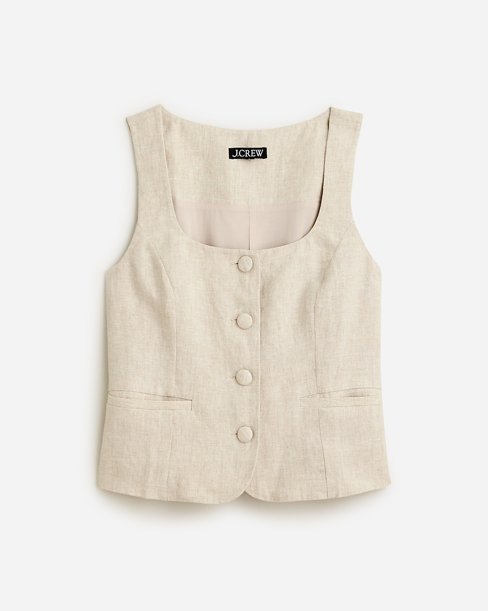 Scoopneck linen-blend vest | J. Crew US
