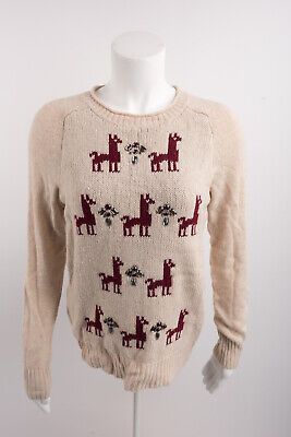 J. Crew Womens Wool Sweater XS Tan Llama Intarsia Pullover Embellished B3785  | eBay | eBay US