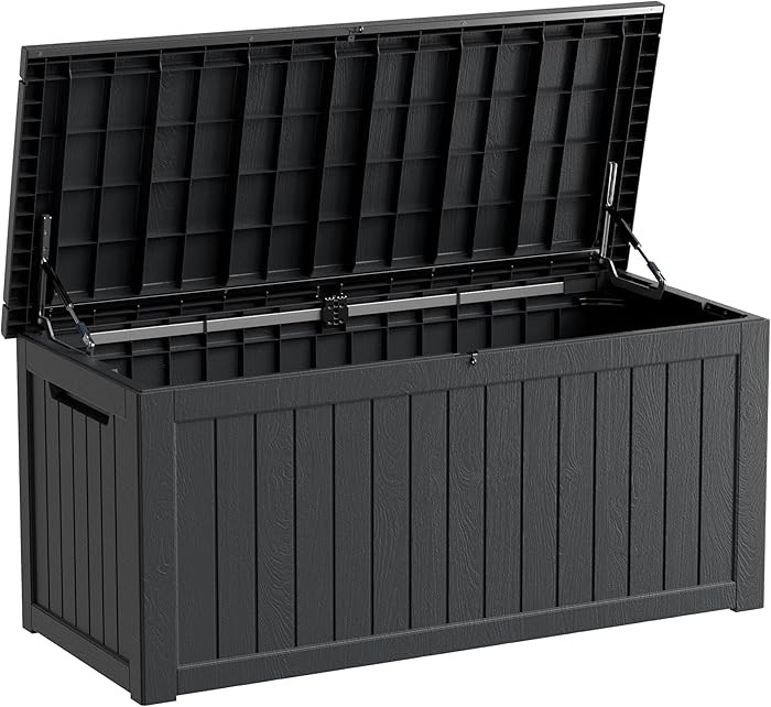 270 Gallon Resin Deck Box, Waterproof Outdoor Storage Box, Lockable for Patio Furniture, Garden T... | Amazon (US)