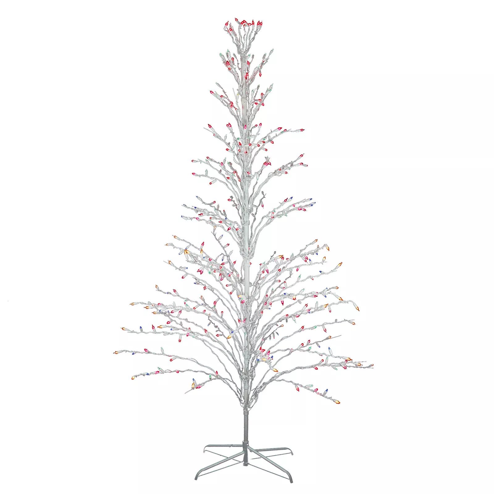 Northlight Seasonal 6-ft. Multicolored Pre-Lit Christmas Cascade Twig Tree Indoor / Outdoor Decoration, White | Kohl's
