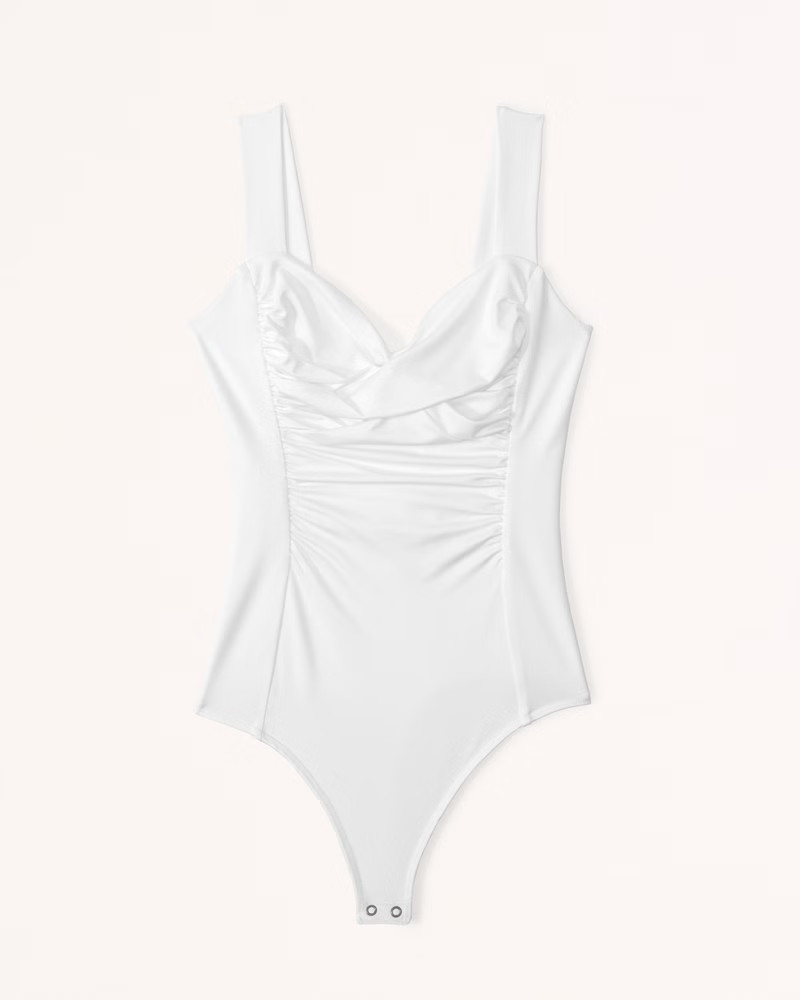 Sleek Seamless Fabric Sweetheart Bodysuit | Abercrombie & Fitch (US)