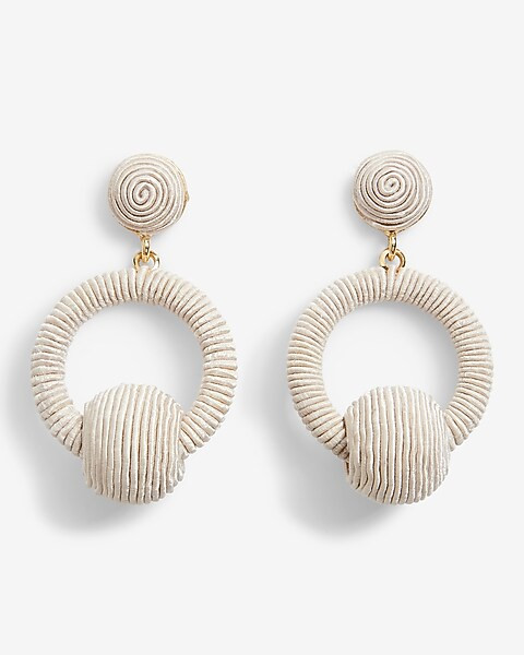 Wrapped Circle Drop Doorknocker Earrings | Express
