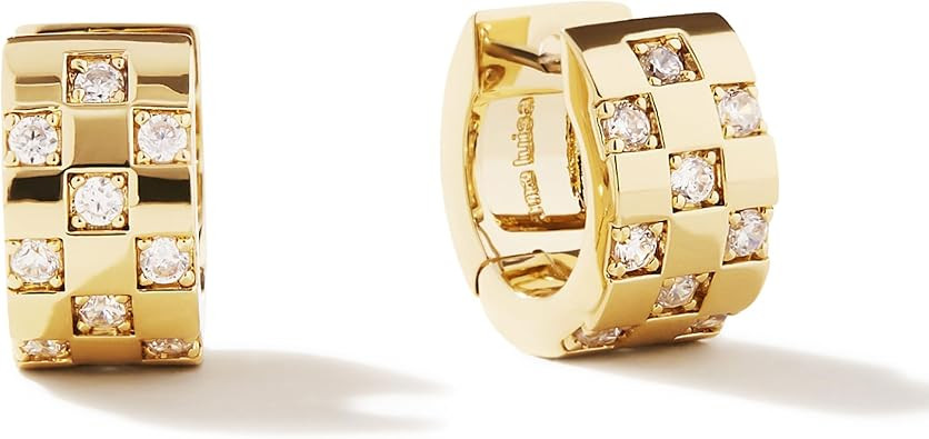 Ana Luisa Eden Huggie Hoop Earrings for Women - Chunky 14K Gold Plated & Silver Rhodium Plated Ho... | Amazon (US)