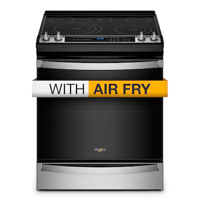 Whirlpool 30-in Smooth Surface 5 Elements 6.4-cu ft Self-Cleaning Air Fry Convection Oven Slide-i... | Lowe's