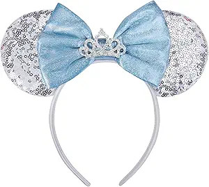 UNSPAZ Mouse Ears Headband, Princess Ears for Women Adult Kids, Sequin Headband Park Ears Trips P... | Amazon (US)