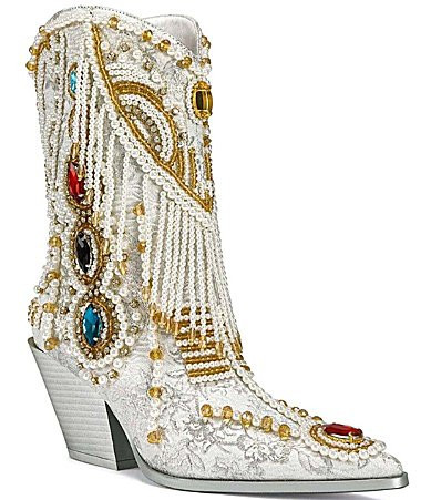 Azalea Wang Astounding Jewel Ornamented Western Booties - 7 | Dillard's