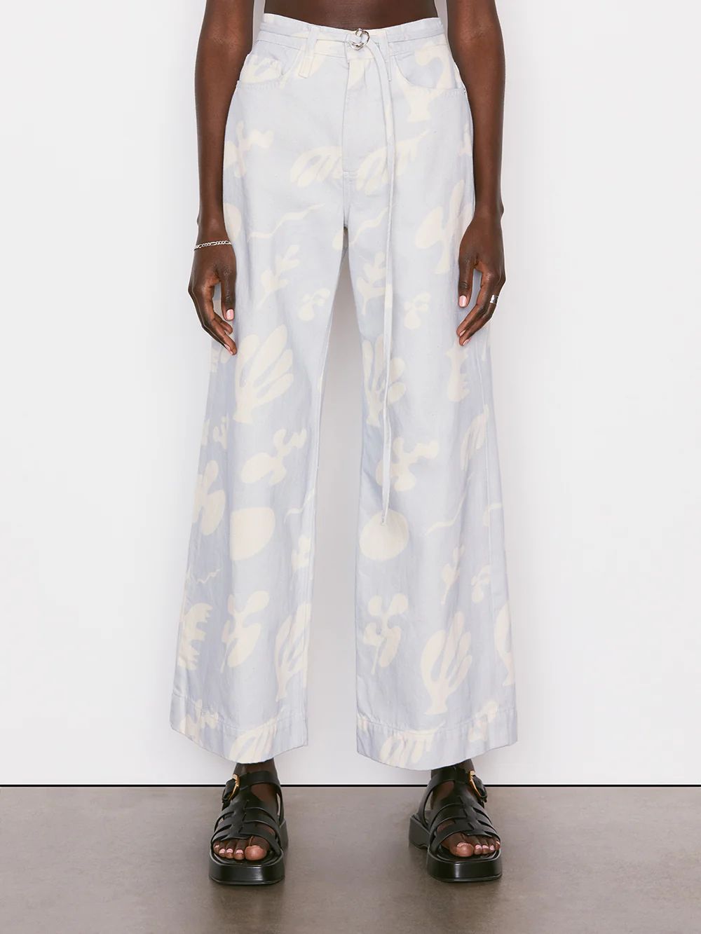 High Rise Baggy Pant -- Tropical Chambray Abstract | Frame Denim