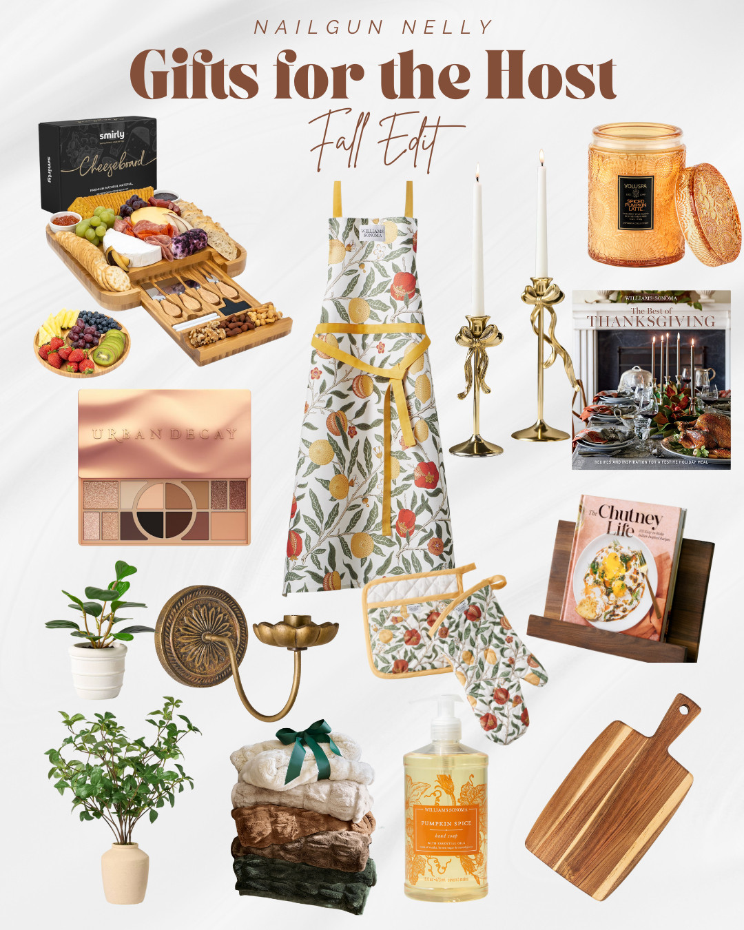 Gifts for the hostess - Fall Edit

Fall cookbook, pumpkin candle, candle holders with bows, faux plants, cutting board, cookbook stand, fall makeup eyeshadow palette, lip mask, self care, thanksgiving apron, tablescape inspo 

 #LTKGiftGuide #LTKHoliday #LTKSeasonal