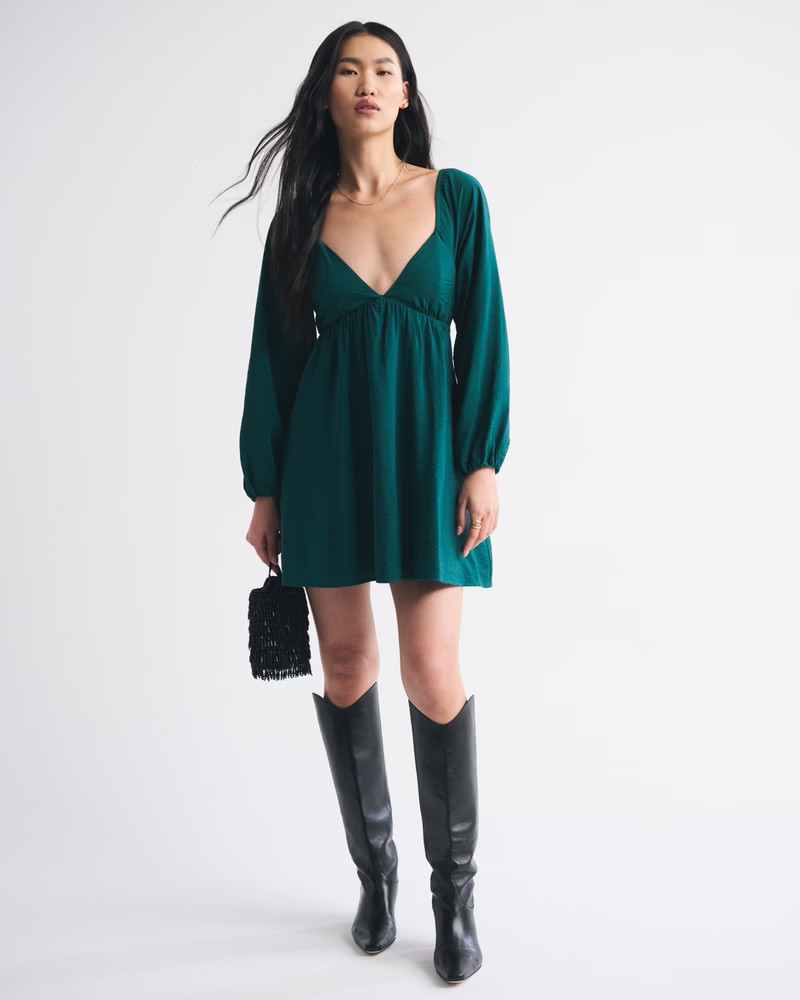 Women's Bra-Free Clasp-Back Flowy Mini Dress | Women's Dresses &amp; Jumpsuits | Abercrombie.com | Abercrombie &amp; Fitch (US)