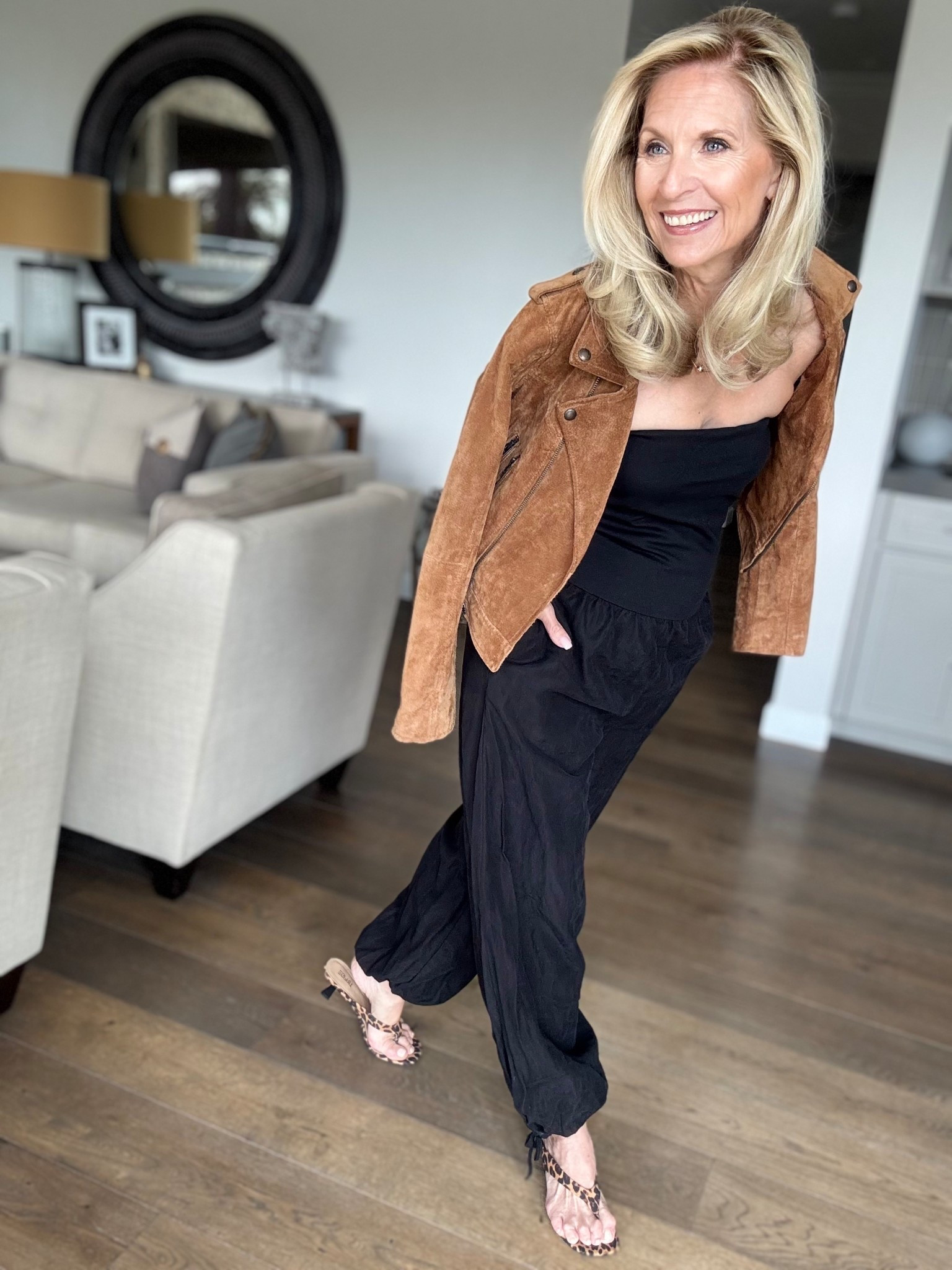 Balloon Pants. How to Style Spring 2026 Trends for 60+

I’ve seen these pants in exaggerated oversized looks. But if this is too much volume for you, try this slimmer version as in this jumpsuit that I’m wearing.

The black is sleek and just by adding a jacket and kitten heels you’ve got a chic outfit that’s not screaming you’ve got on a trend.

I’ve always been a huge fan of trends ever since I worked at Nordstrom doing their fashion shows. (Don’t get me wrong I love the classics and my basics.)

The trends just give me that creative way to fly. You don’t need to get every single one that’s out there this season. Just a couple that resonate with you. Then maybe I can inspire you, my friend, that pro-age woman on how to style them.

Would you try these balloon pants?

Follow me for more 50+ style inspiration.



#LTKootd #LTKOver40