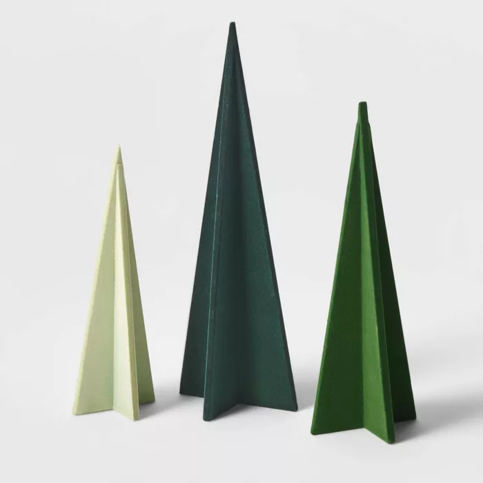 3pk Modern Christmas Tree Decorative Figurine Set - Wondershop™ | Target