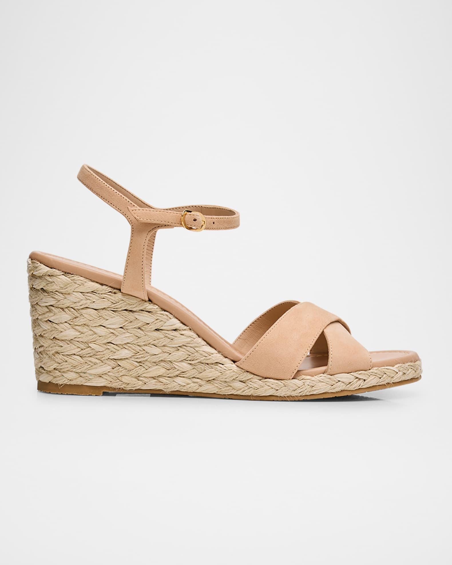 Dayna Suede Crisscross Wedge Espadrilles | Neiman Marcus