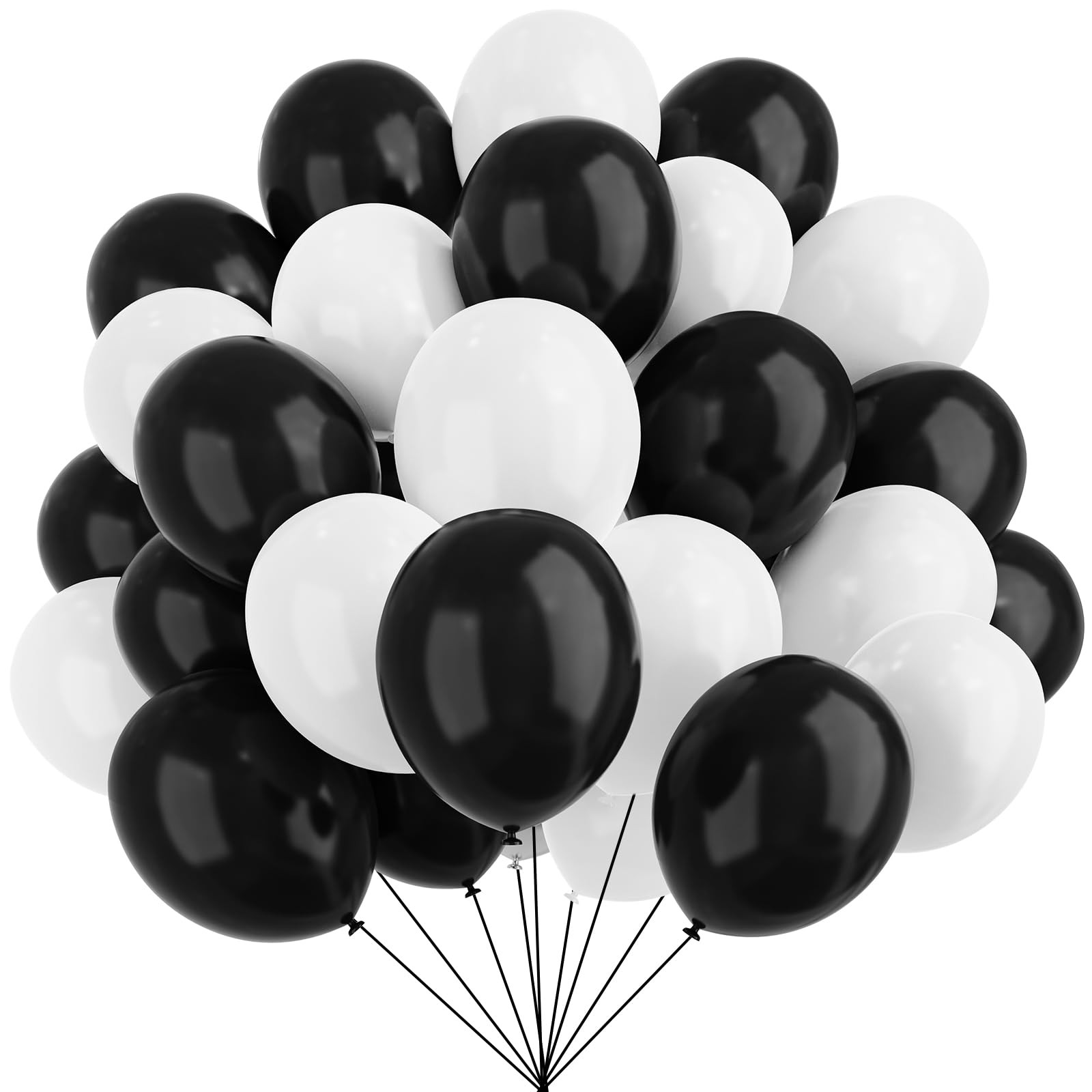 Black and White Balloons, 67pcs 12 Inch White Black Thickened Latex Balloons for Birthday, Annive... | Amazon (US)