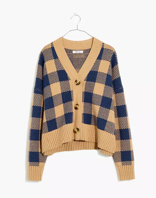 Bayberry Cardigan Sweater in Buffalo Check | Madewell