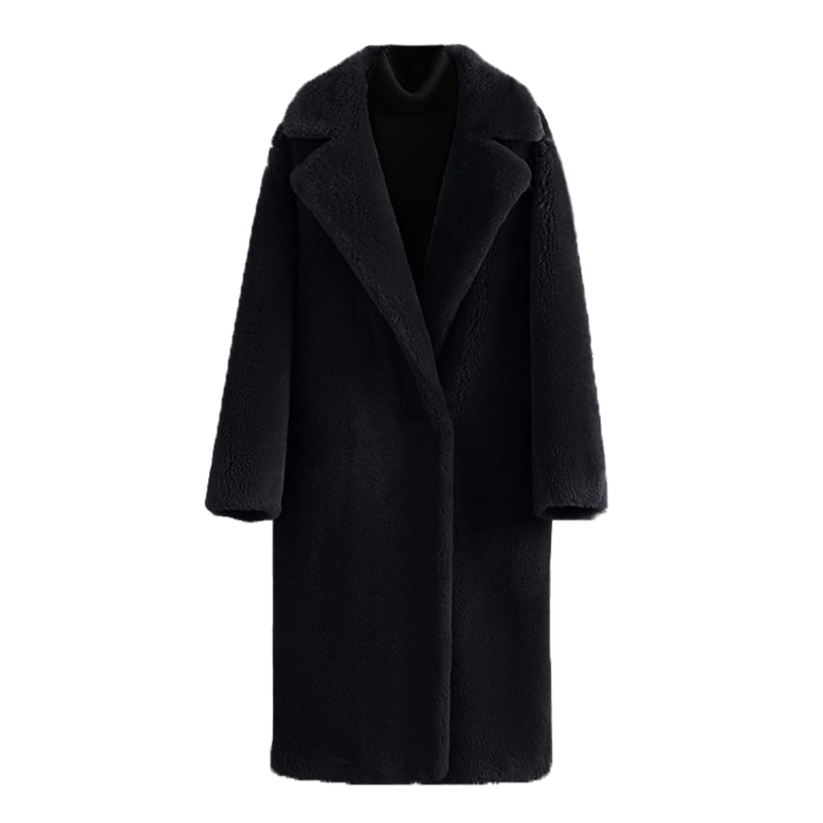 PMUYBHF Womens Denim Jackets With Hood Women's Long Teddy down Coat Winter Warm Puffy Jacket Fluf... | Walmart (US)