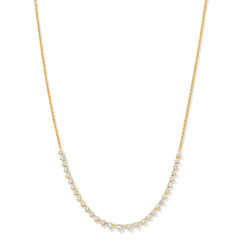 1 CT. T.W. Certified Lab-Grown Diamond Graduated Line Necklace in 10K Gold (F/VS2) | Zales