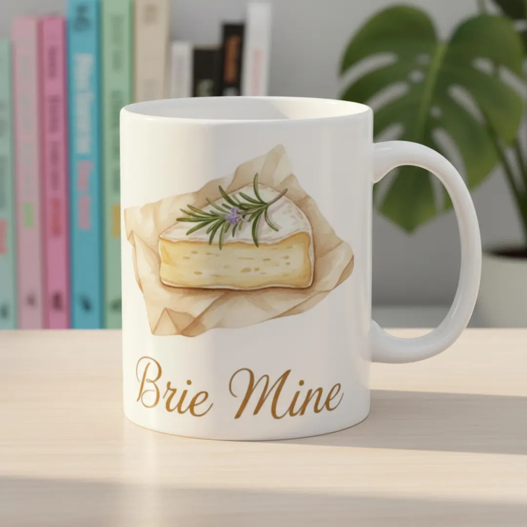 Brie Mine Mug, Funny Cheese Pun Gift, Foodie Valentine Mug, French Cheese Lover Cup, Cute Food Pu... | Etsy (US)