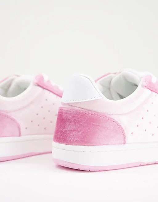 ASOS DESIGN Dodie sneakers in pink velvet | ASOS (Global)