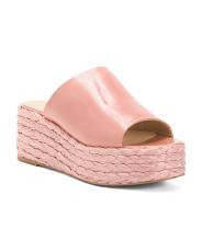 Made In Spain Leather One Band Espadrille Platform Sandals | TJ Maxx