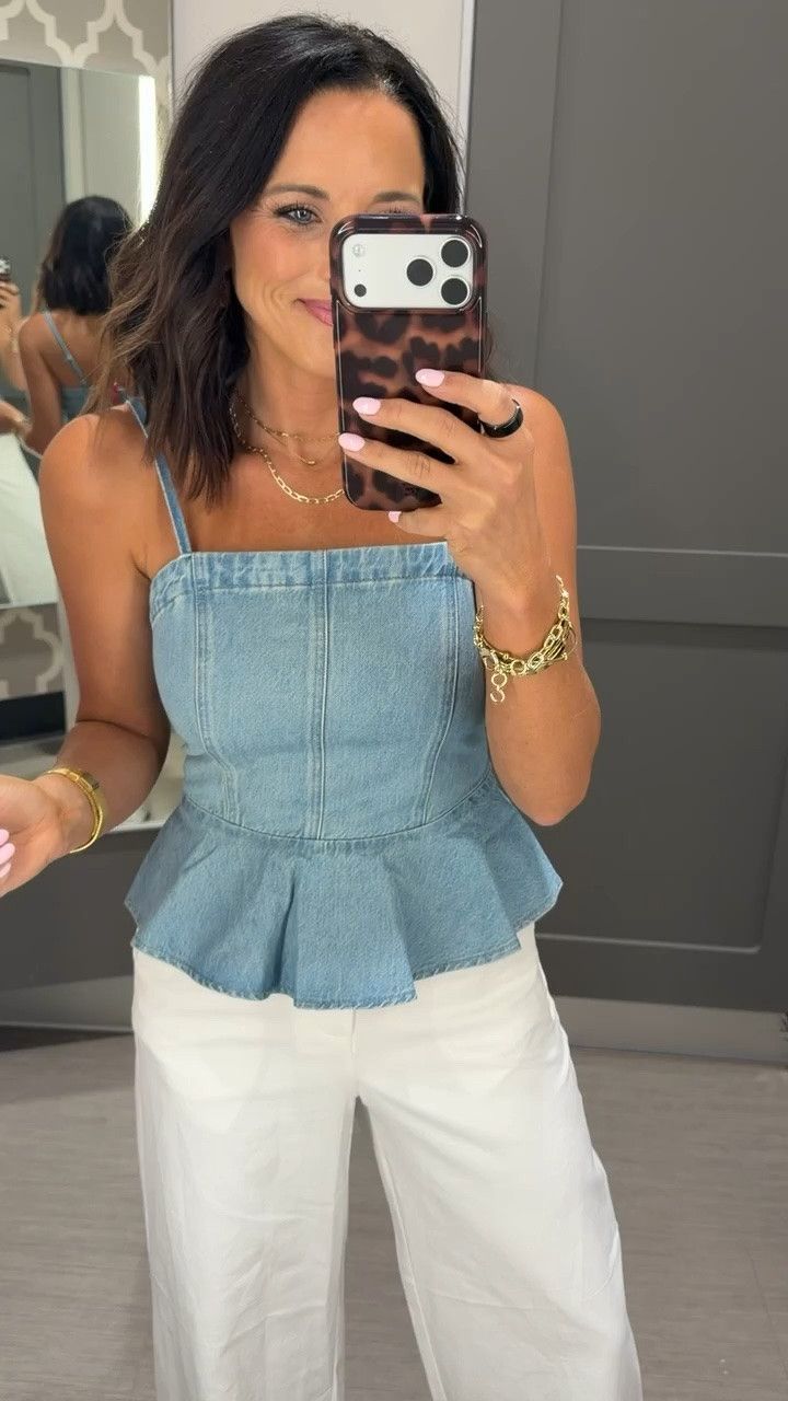 This Target denim top instantly made this whole outfit look so expensive 🤍 the peplum fit is SO flattering and the white wide leg pants make it the perfect summer outfit. Wearing an XS and I’m obsessed with how easy this look is to dress up or down.

target style, target fashion, denim top outfit, peplum top, wide leg pants outfit, summer outfit inspo, casual chic outfit, affordable fashion, classy summer outfits, neutral outfit ideas, target finds, everyday style, vacation outfit inspo, trendy outfits

#targetstyle #targetfinds #summeroutfit #denimtop #classystyle #affordablefashion #outfitideas #casualchic #neutralstyle #targetfashion