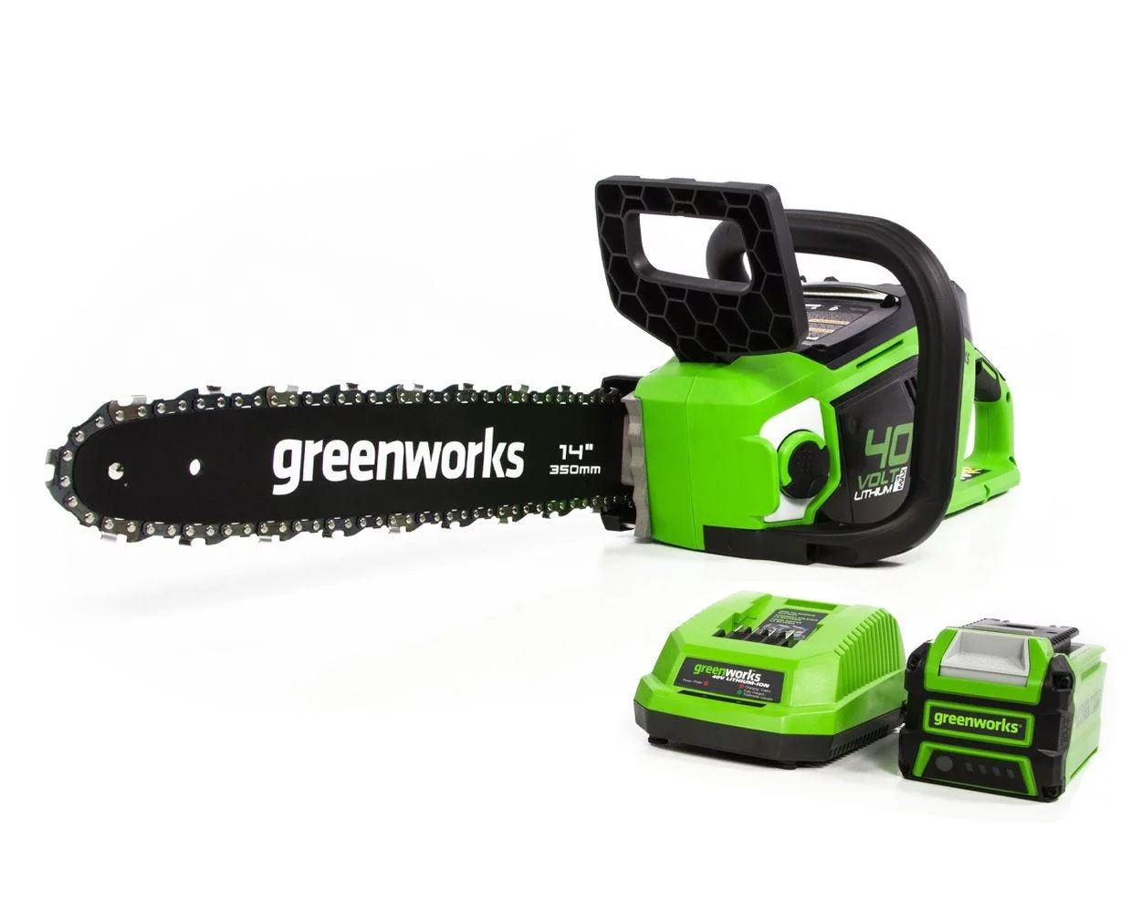 Greenworks 40V 14-inch Brushless Chainsaw With 2.5 Ah Battery and Charger, 2012802 - Walmart.com | Walmart (US)