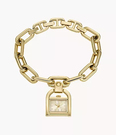 Harwell Three-Hand Gold-Tone Stainless Steel Watch Charm Bracelet | Fossil (US)