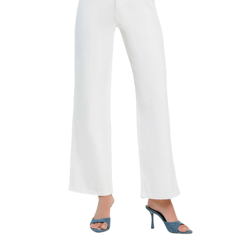 Vervet Denim Optic White - Mid Rise Wide Leg Jeans - White | Verishop