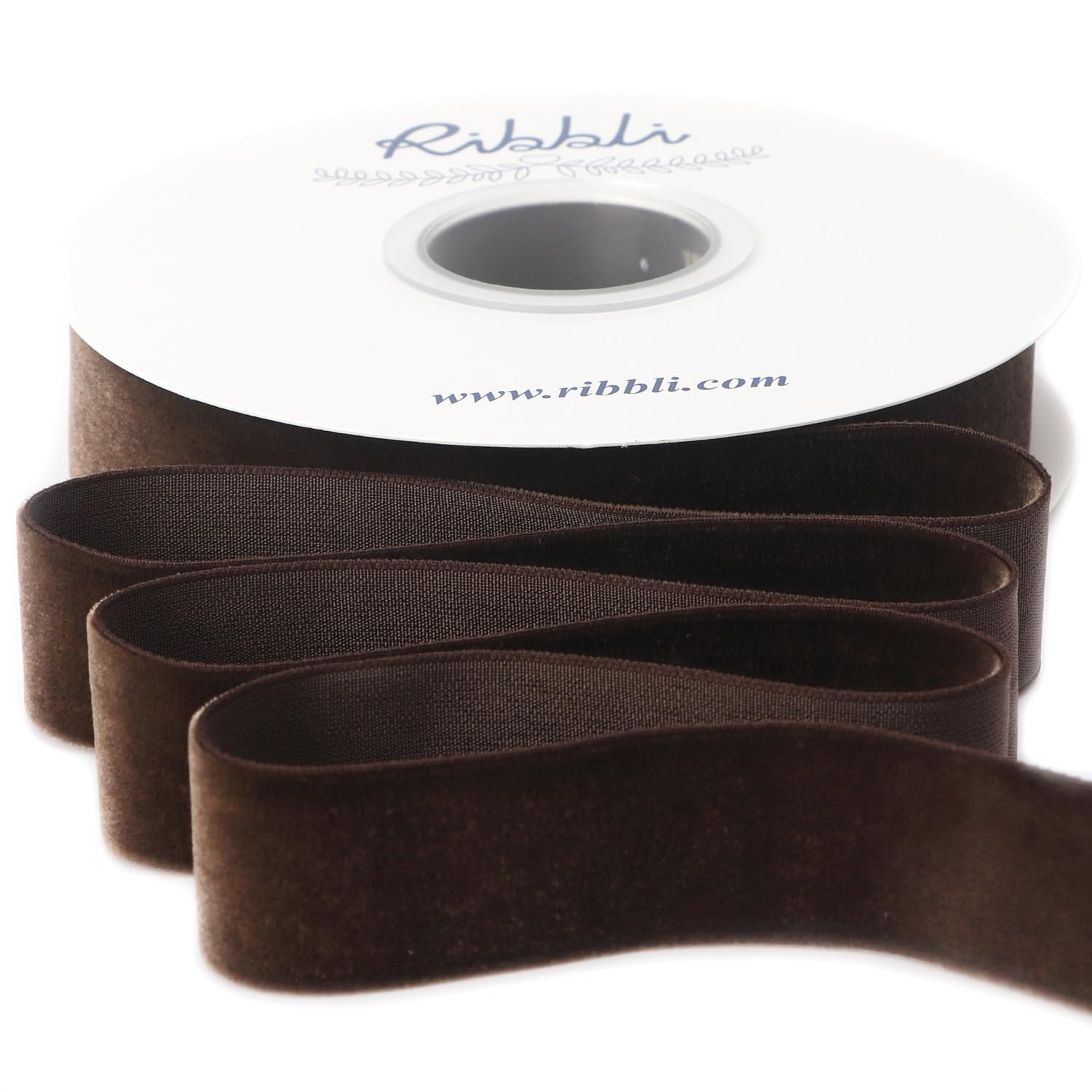 Ribbli Brown Velvet Ribbon 1 Inches Continuous10 Yard Spool Christmas Ribbon for Gift Wrapping Cr... | Amazon (US)