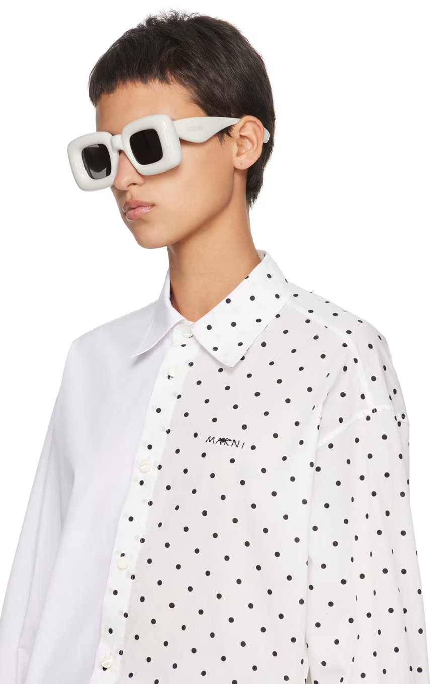 Gray Inflated Rectangular Sunglasses | SSENSE