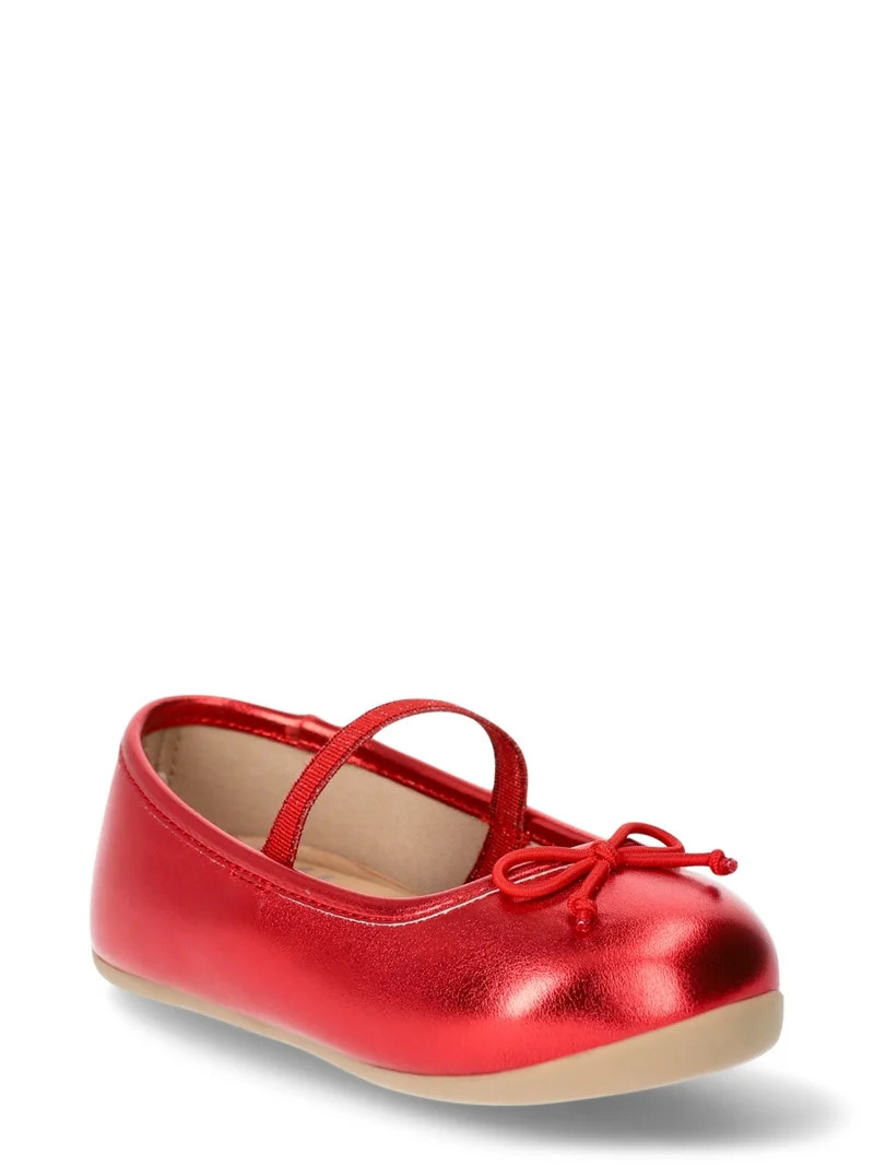 Wonder Nation Girls Bow Ballet Flats | Walmart (US)