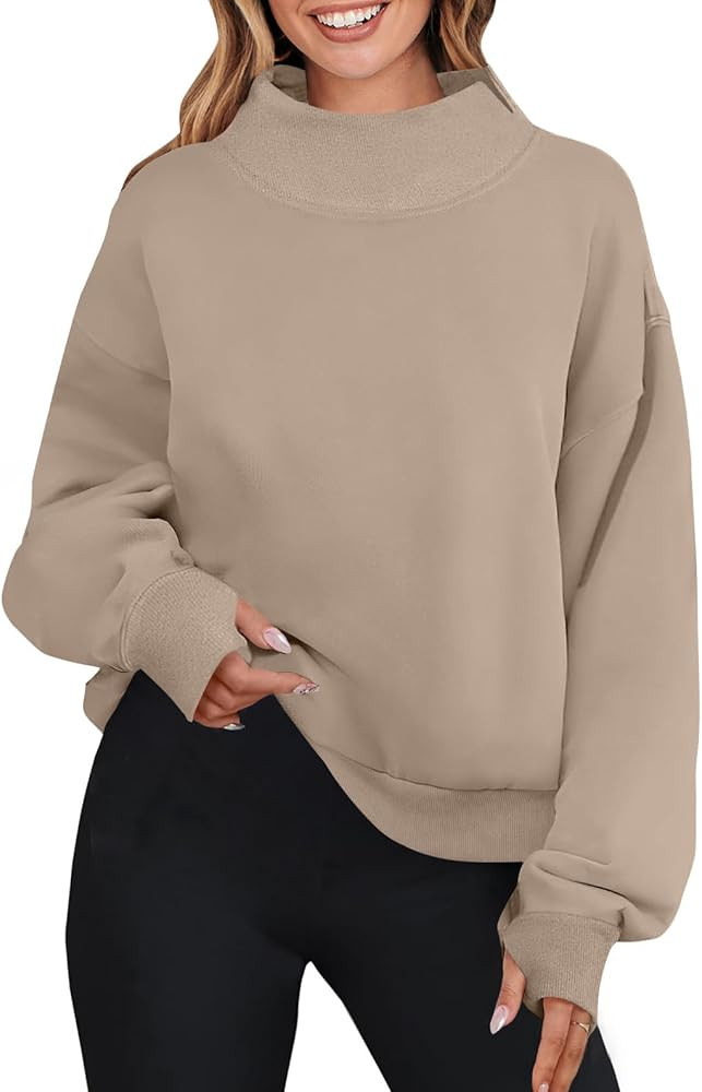 ZESICA Women's Oversized Sweatshirts Turtleneck Long Sleeve Chunky Loose Fleece Y2K Pullover Hood... | Amazon (US)