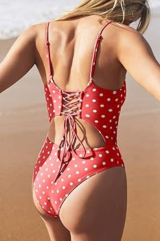 Meyeeka Womens Scoop Neck Cut Out Front Lace Up Back High Cut Monokini One Piece Swimsuit | Amazon (US)