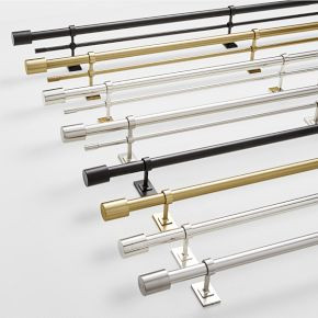 Oversized Adjustable Curtain Rod w/ Cylinder Finials | West Elm (US)