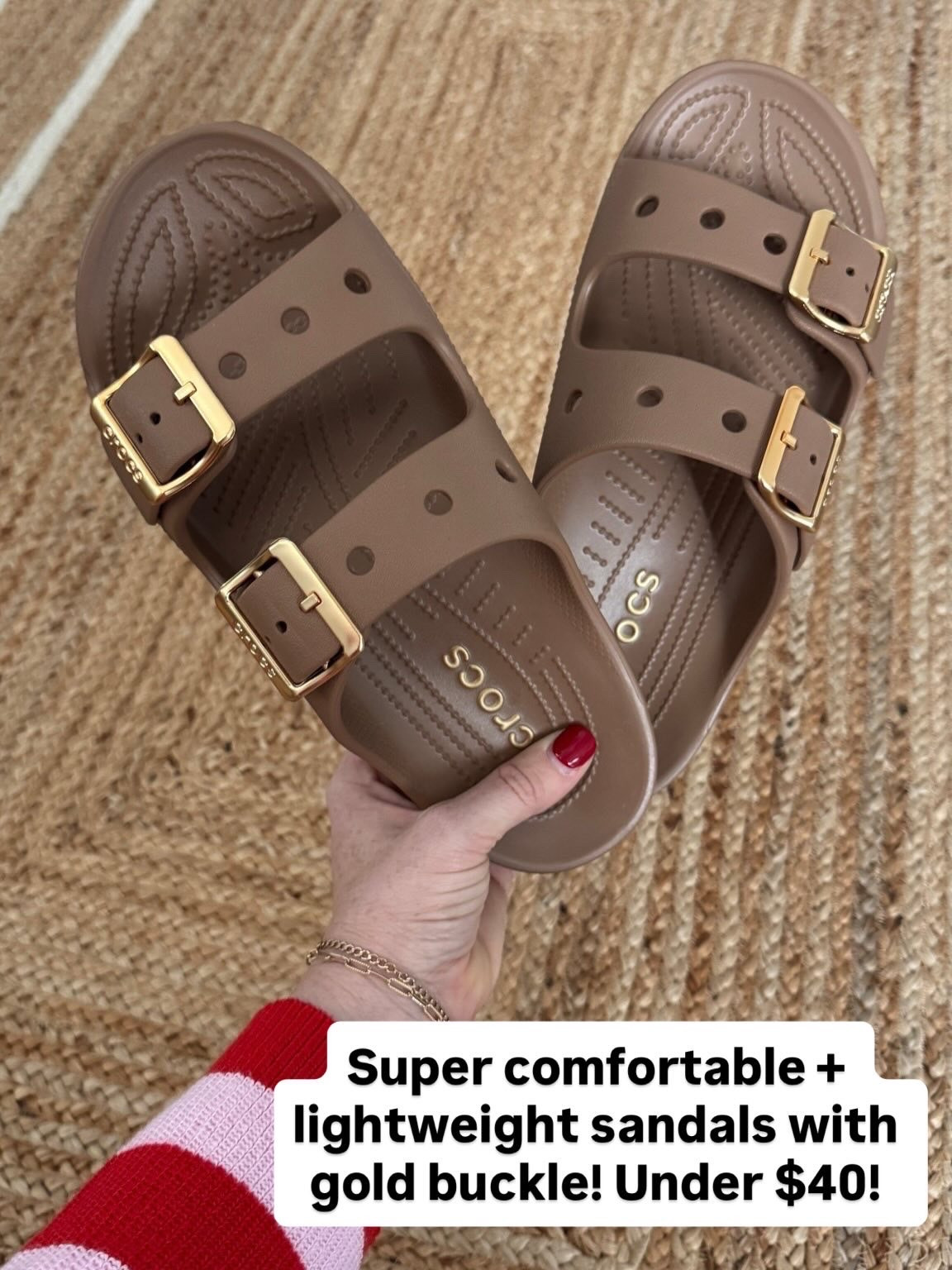 These gold buckle crocs are the best!