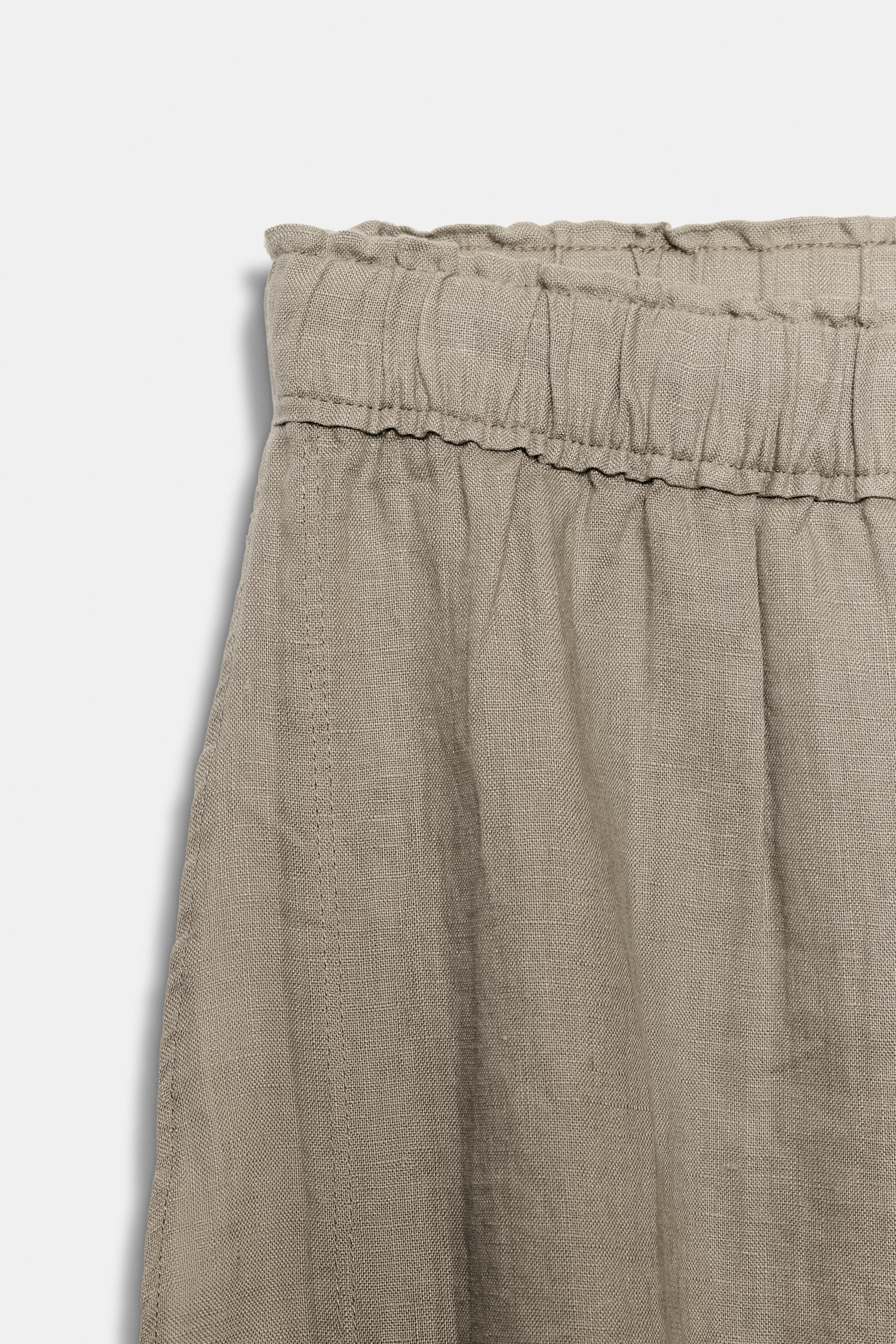 100% LINEN PANTS WITH SIDE VENTS ZW COLLECTION | Zara US