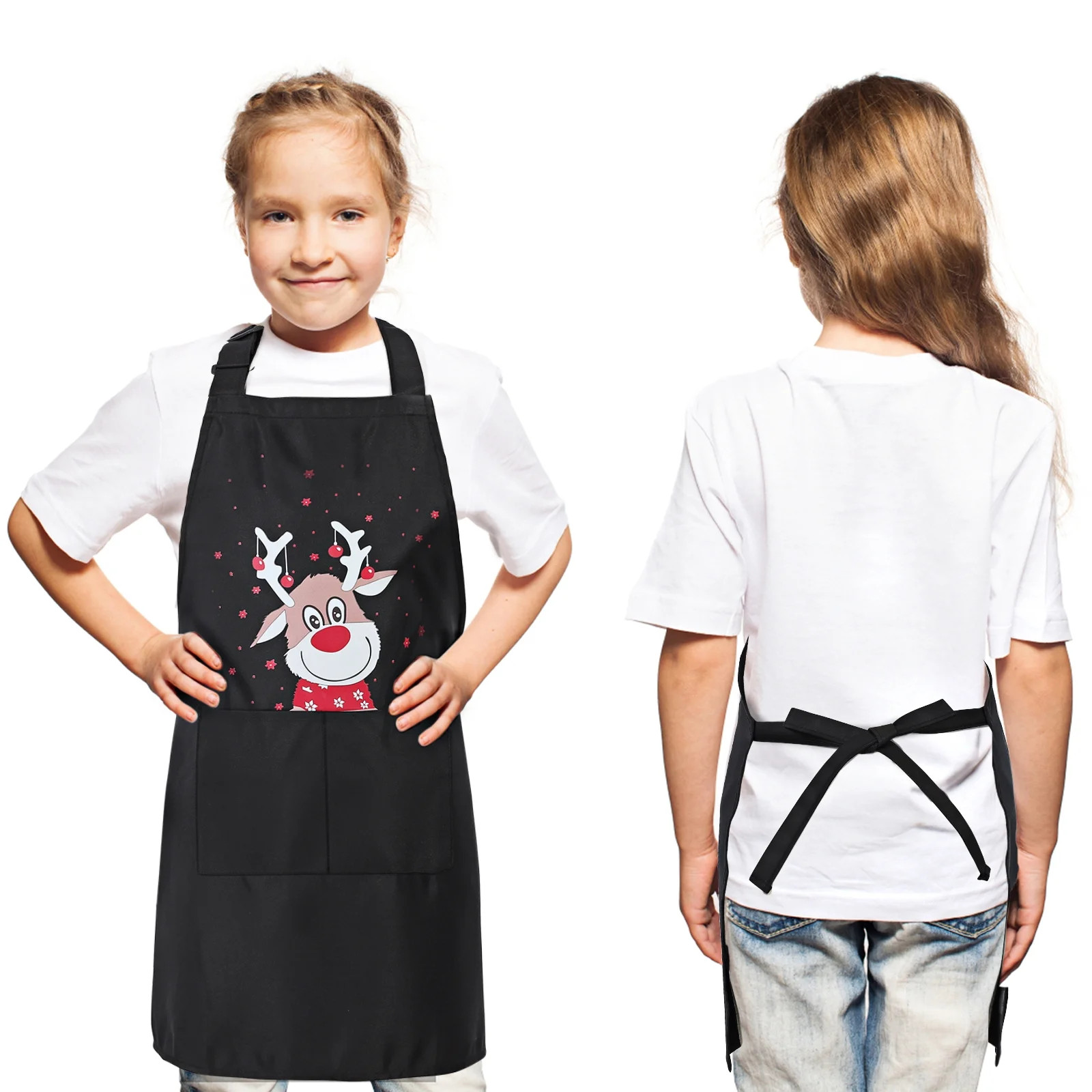 Norbi Christmas Elk Printed Aprons , Length Adjustable Parent-Child Matching Aprons with 2 Pocket... | Walmart (US)