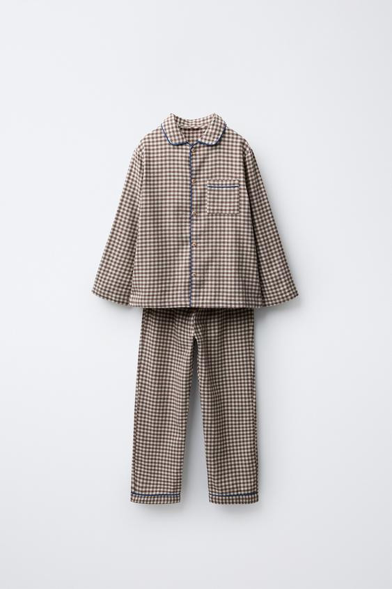 3-6 YEARS/ GINGHAM FLANNEL PAJAMAS | Zara US
