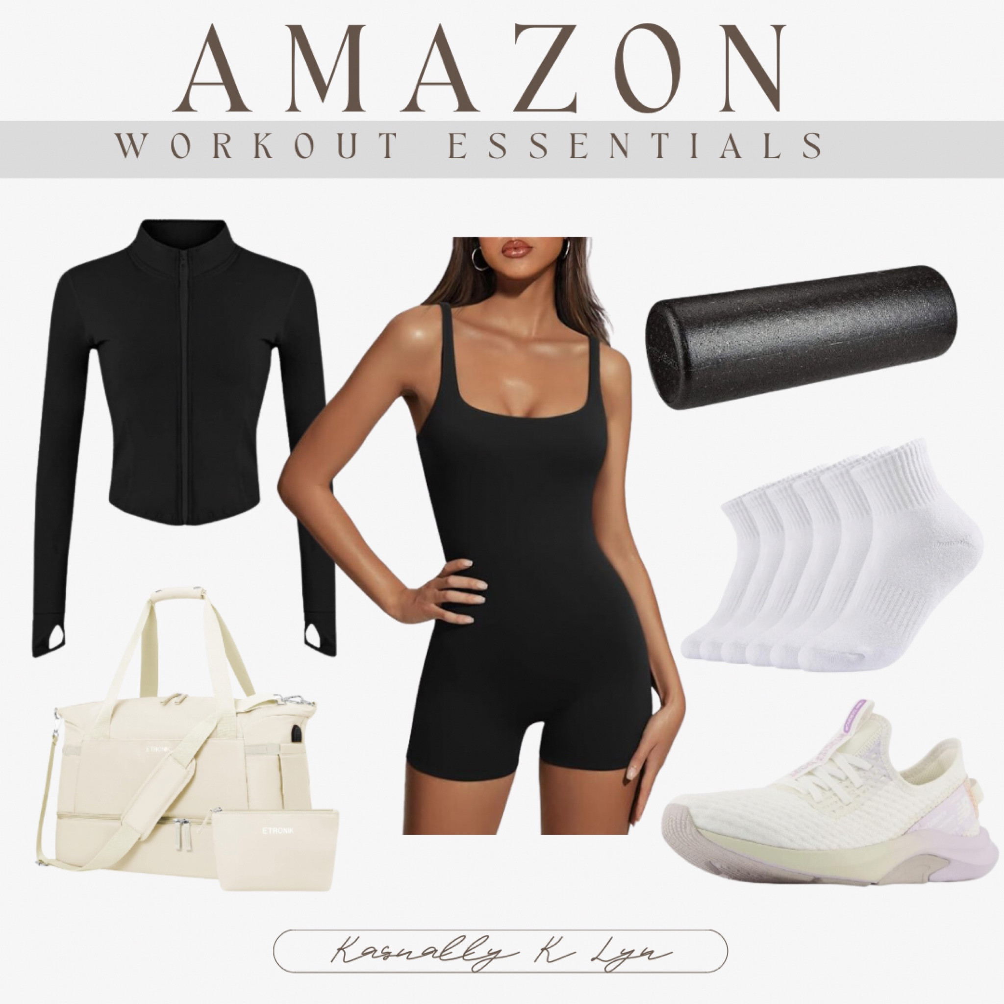 Amazon Workout Essentials!! women’s one piece seamless yoga athletic romper. travel duffel gym travelers bag with usb charging port. women ankle thick cushioned running socks. new balance women’s dynasoft nergize sport v2 cross trainer. basic round foam roller. women’s athletic full zip lightweight workout jacket with thumb holes!!

#LTKFitness #LTKActive #LTKStyleTip