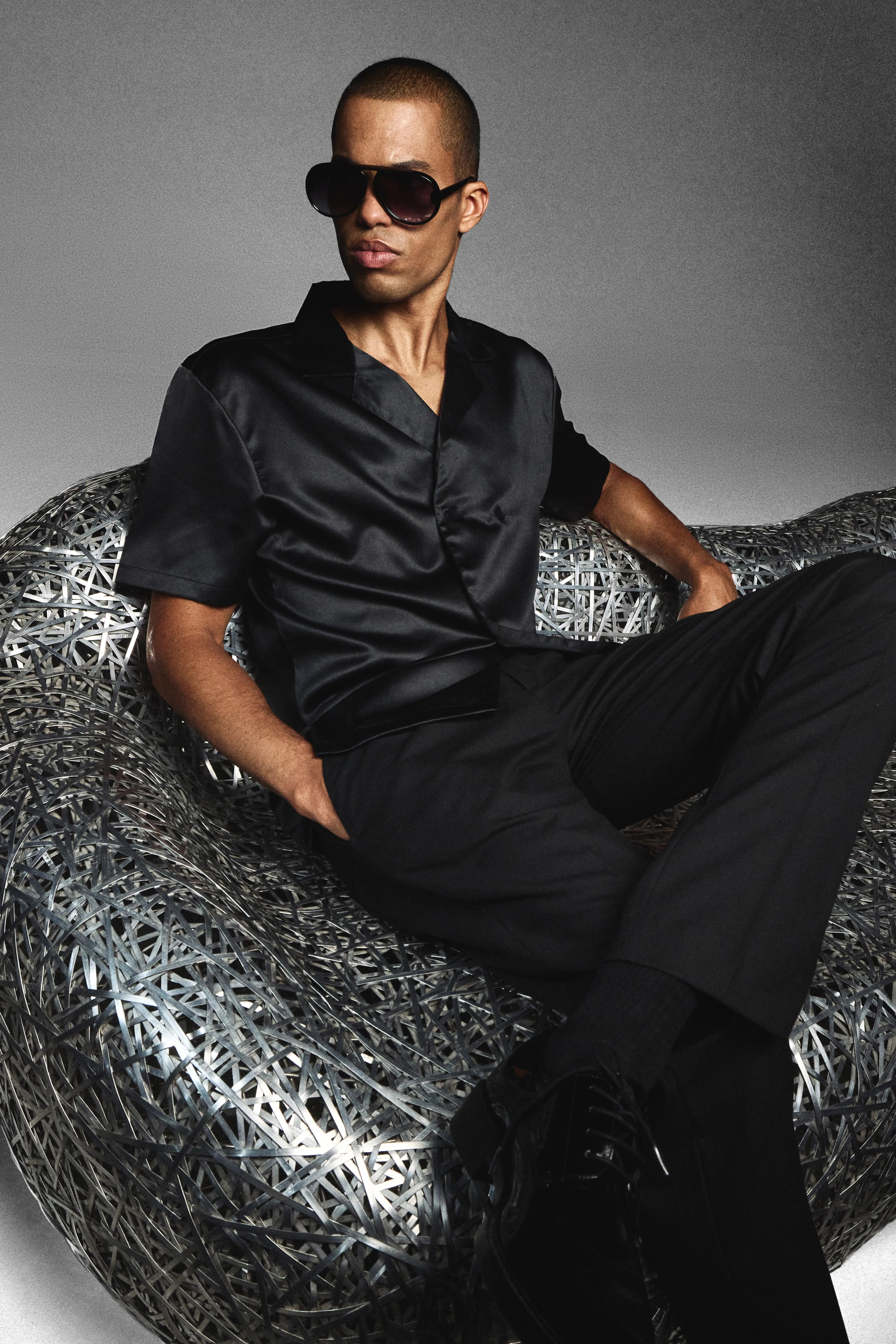 Satin Relaxed Double Breasted Shirt | boohooMAN (US & Canada)