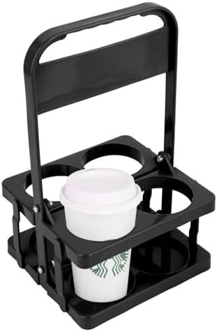 Bodaon 4 Cup Drink Carrier with Handle, Plastic Cup Carriers for Drinks, Drink Holder for Car, Ta... | Amazon (US)