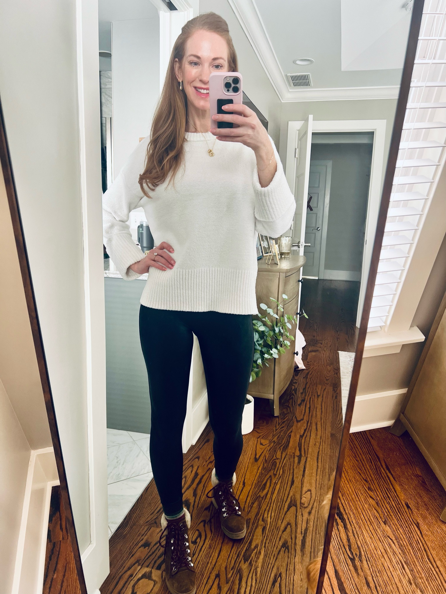 In my “I wish I was in the mountains” era 😂 
Spanx leggings are my go-to for elevated comfy and I’ve been wearing this Amazon sweater on repeat since October, so cozy! 

#LTKSeasonal #LTKover40