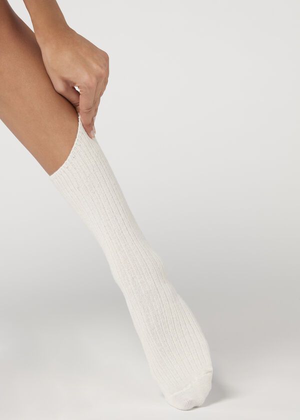 Short Ribbed Socks with Wool and Cashmere - Short socks - Calzedonia | Calzedonia US