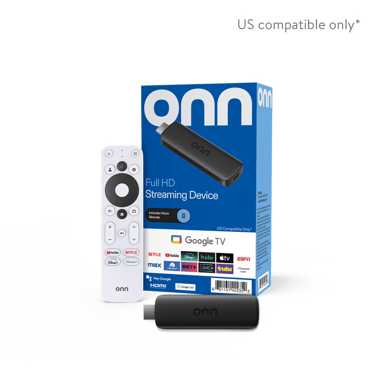onn Full HD Streaming Device, Google TV - Fast Streaming, 8GB Storage, 1.5GB RAM, Remote with Voi... | Walmart (US)