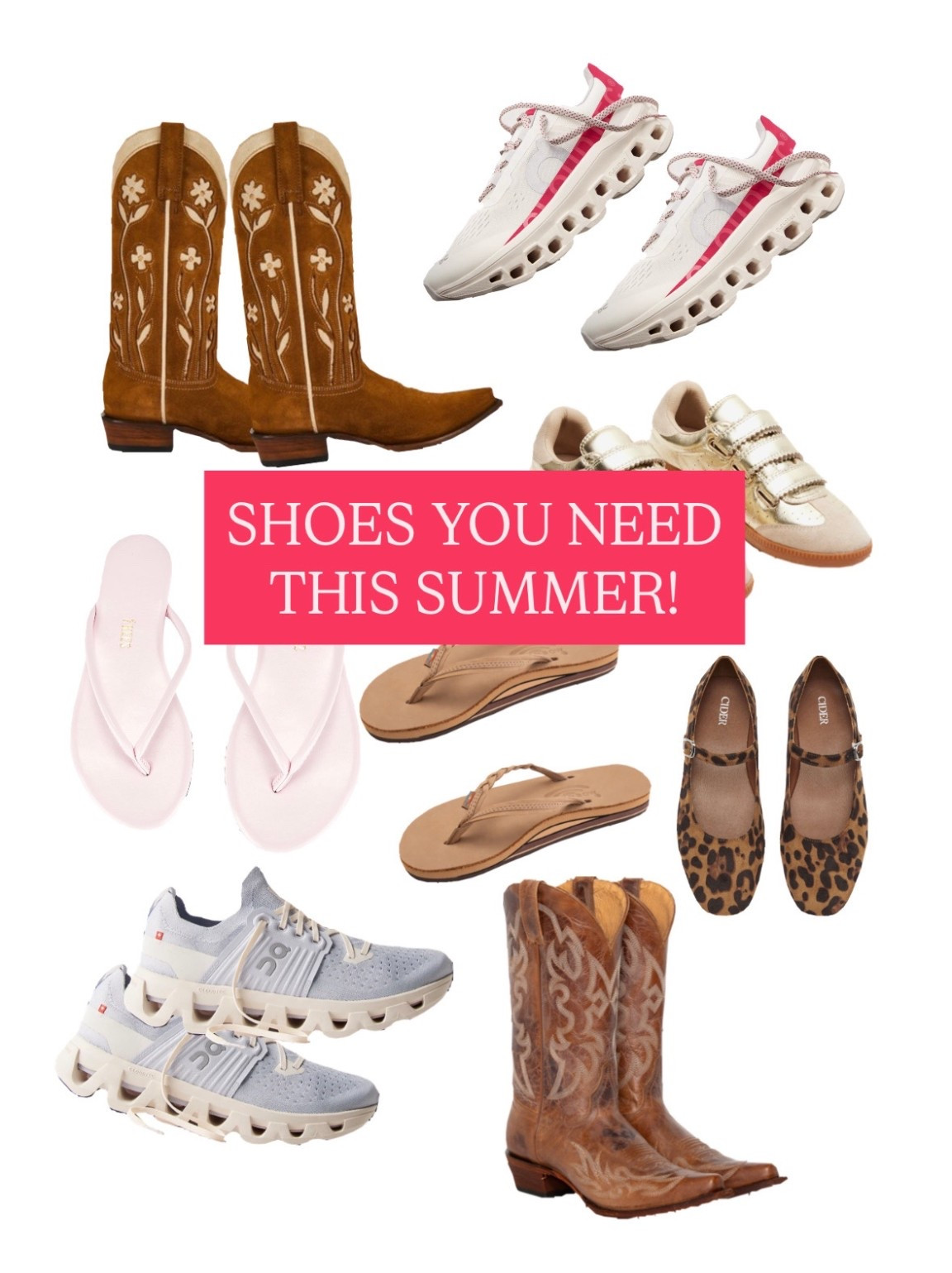 shoes you need this summer! boots, tennis shoes, and cute sandals! 

#LTKSeasonal #LTKootd #LTKActive