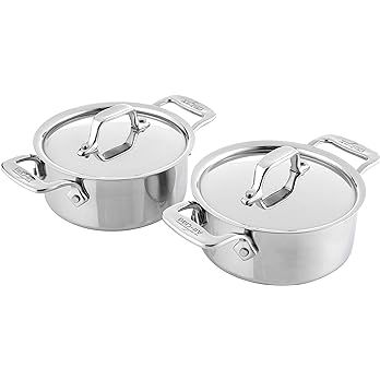 All-Clad E849A264 Stainless Steel Cocottes, 0.5-Quart, 2-Piece, Silver | Amazon (US)