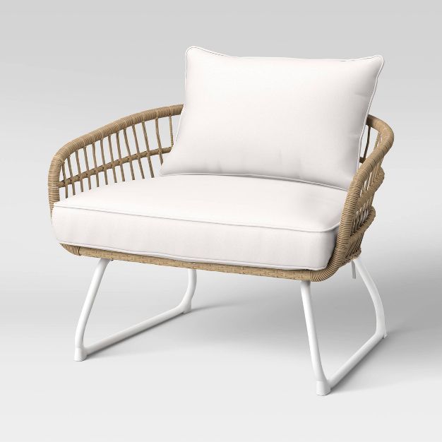 Southport Patio Chair with Metal Legs - Natural/White - Opalhouse™ | Target