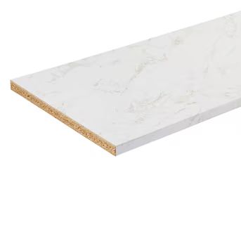 Stretta 10-ft x 25.5-in x 1.125-in White Marble Straight Laminate Countertop | Lowe's