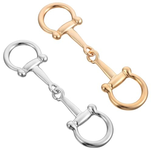 GEEHUA 2Pcs Horsebit Silk Scarf Rings, Elegant Metal Scarf Horsebit Buckle Clasp Silk Scarfs Clips Accessories for Women (Gold+Silver) | Amazon (US)