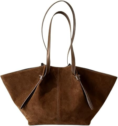 Brown Suede Work Tote Bag Downtown Girl Large Capacity Suede Shoulder Purse for Women 2025 | Amazon (US)