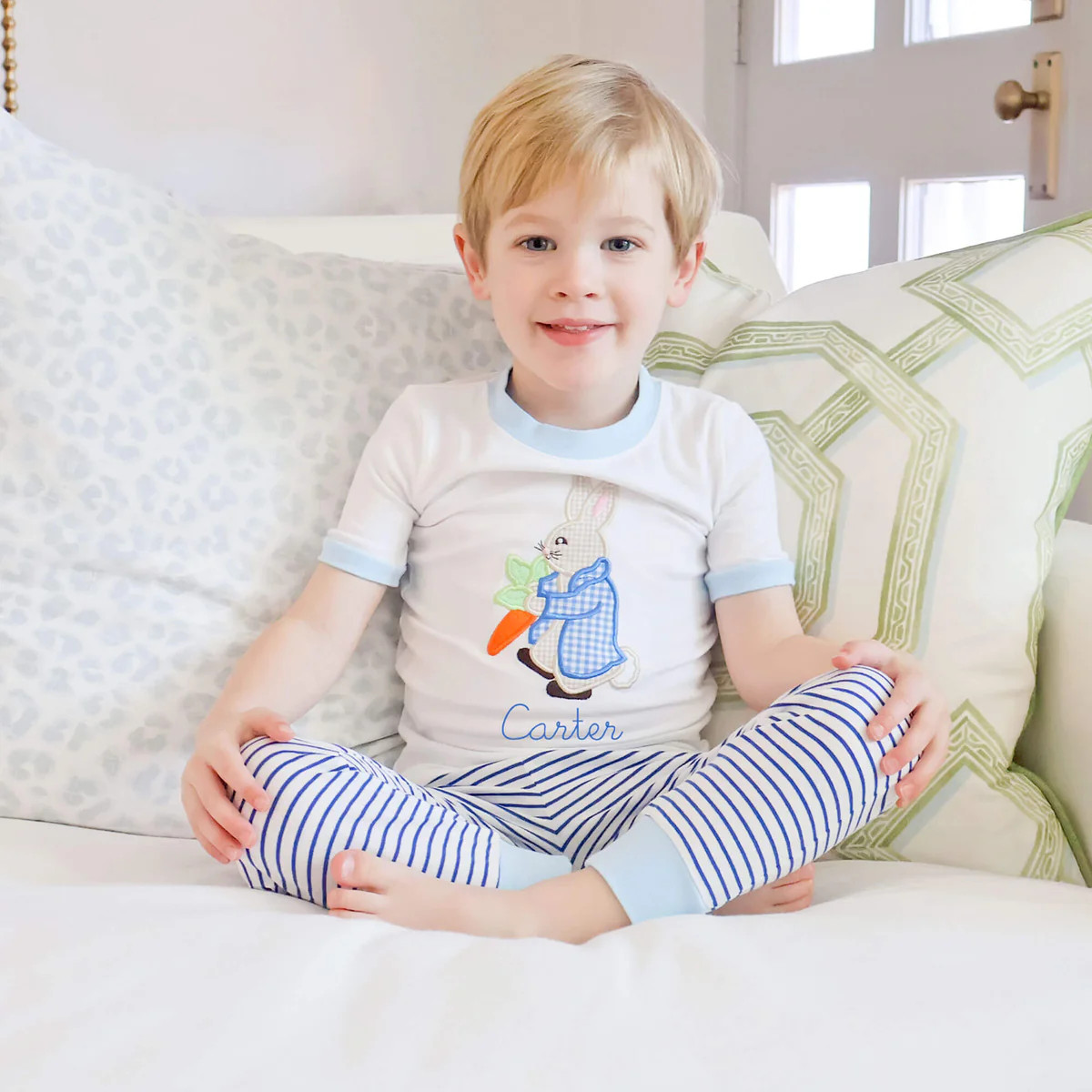 Storybook Friends Blue Stripe Pajamas | Classic Whimsy